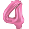 Roze Metallic Mat Folieballon Cijfer 4
